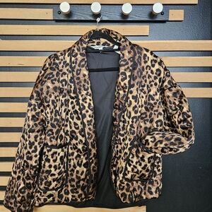 DAVI & DANI Leopard Print Open Front Jacket New Nwt Sz S-L